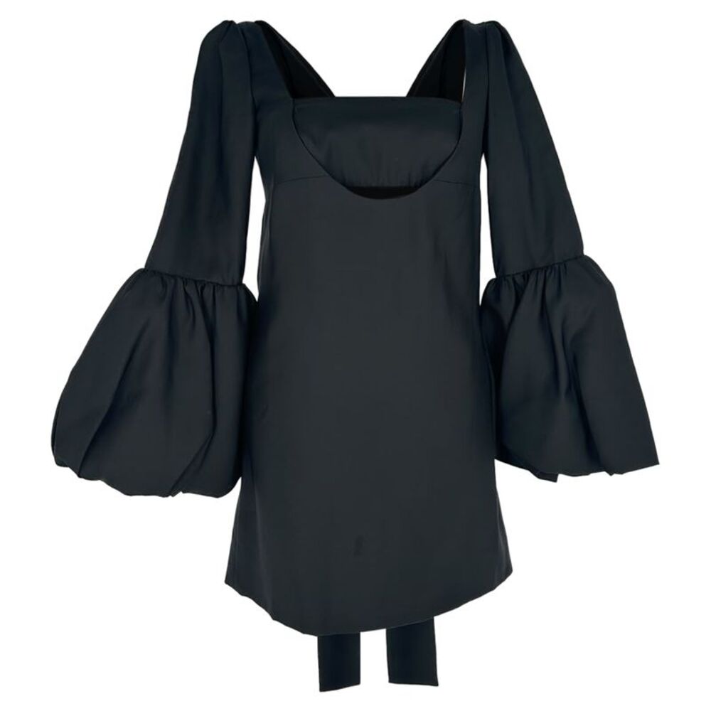 Valentino Garavani Bow-Detailed Cutout Crepe Mini Dress in Black Silk